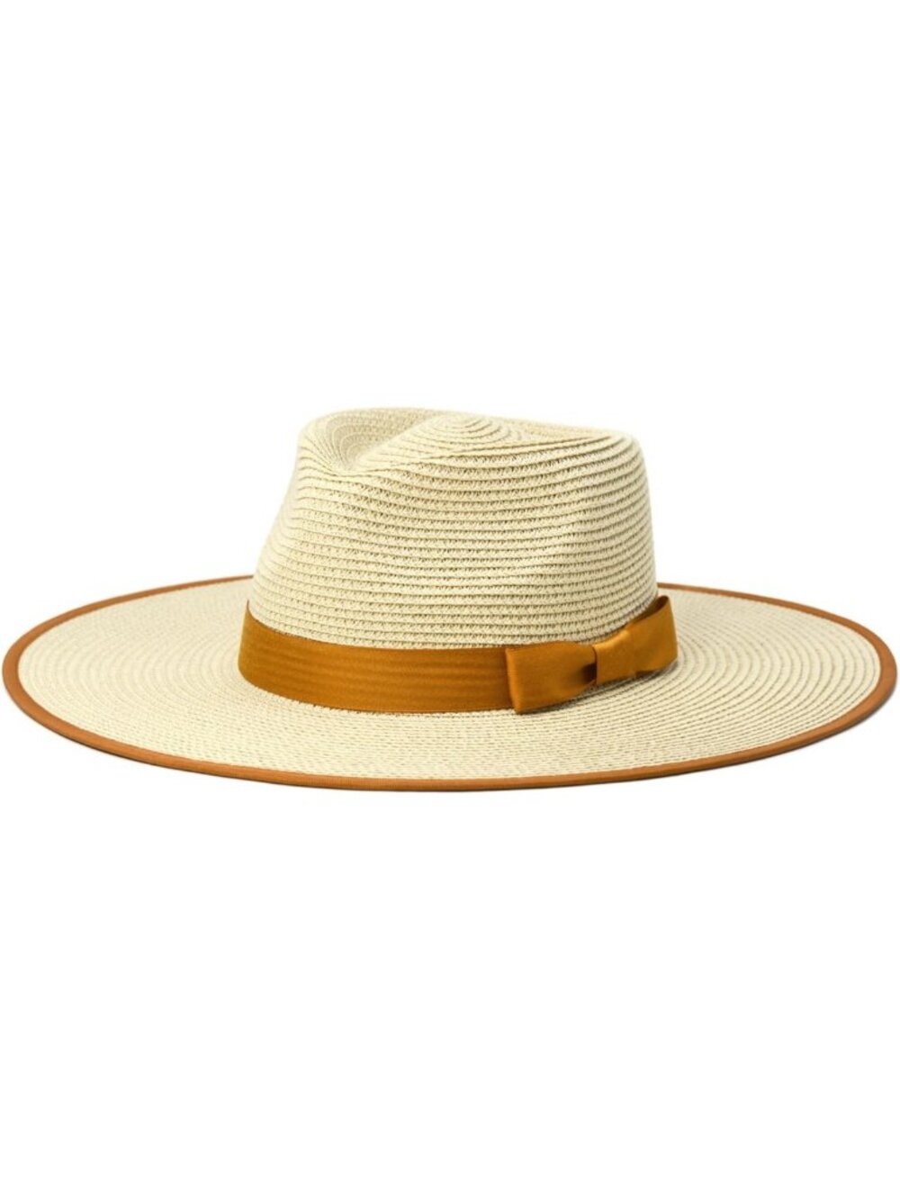 Unisex Wide Brim Straw Fedora Hat - Perfect Beach & Outdoor Sun Protection
